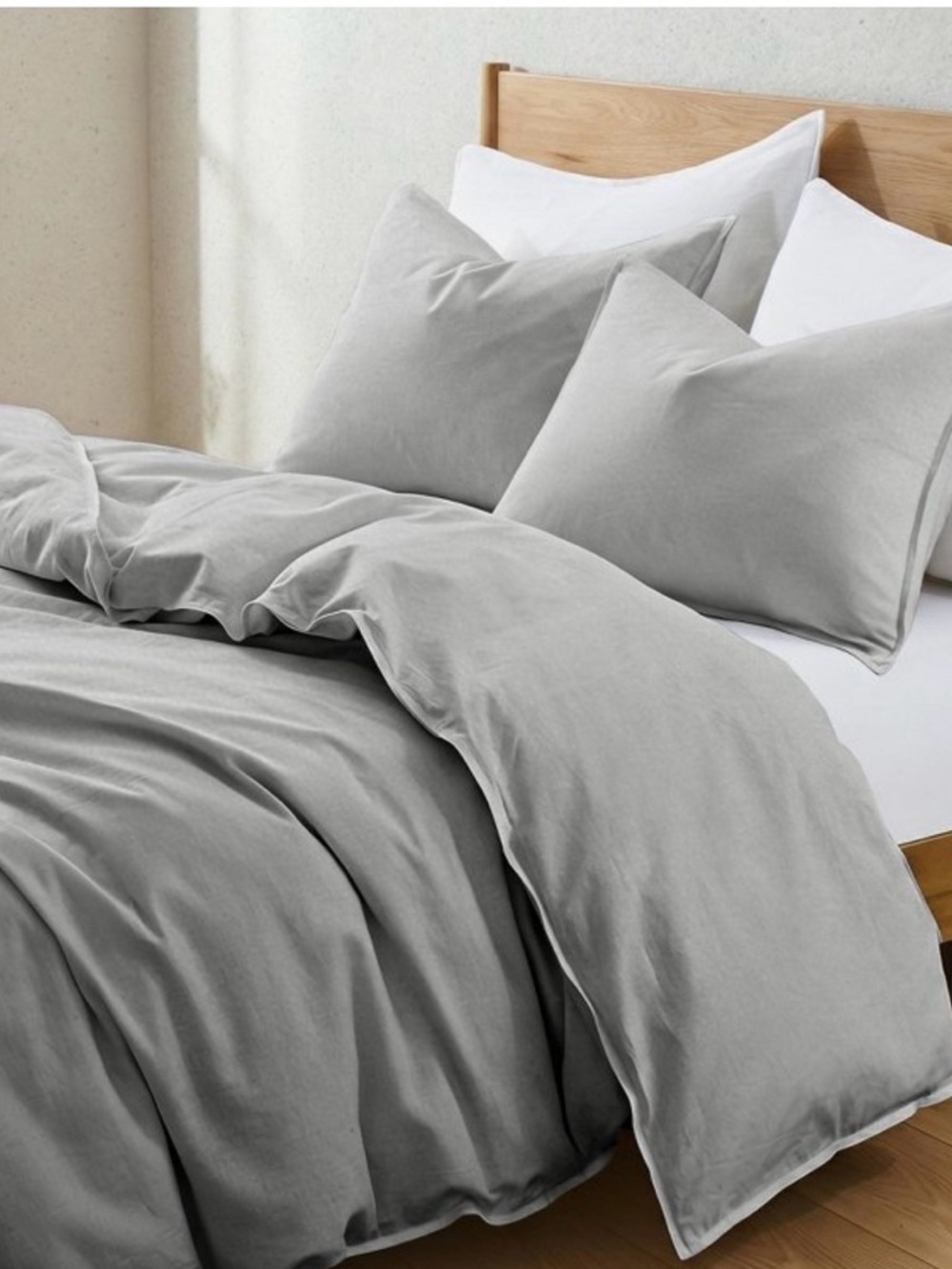 Casaluna Linen Blend Duvet Cover Set Full/Queen Gray Target Heavyweight w/ Shams